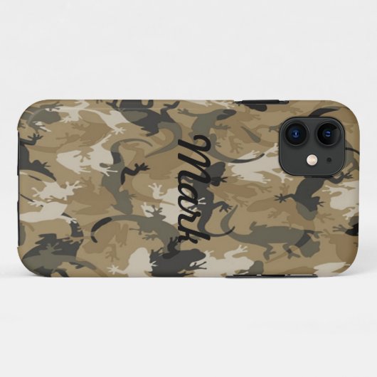 Aangepaste Bruine Reptiel Camo iPhone 5 Hoesje (Achterkant (horizontaal))