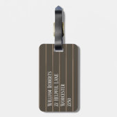 Aangepaste bruine retrorpes bagagelabel (Achterkant verticaal)