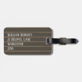 Aangepaste bruine retrorpes bagagelabel (Achterkant horizontaal)