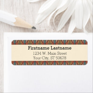 Aangepaste bruine rode terracotta Turquoise Blue M Etiket