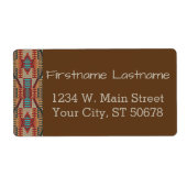 Aangepaste bruine rode terracotta Turquoise Blue M Etiket (Voorkant)