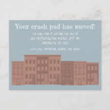 Aangepaste bruine stenen verhuis aankondiging brie