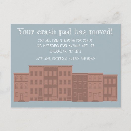 Aangepaste bruine stenen verhuis aankondiging brie (Voorkant)