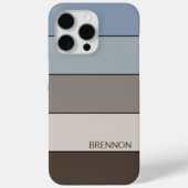 Aangepaste bruine Taupe Grey Stripes Art Case-Mate iPhone Case (Achterkant)