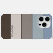 Aangepaste bruine Taupe Grey Stripes Art Case-Mate iPhone Case (Achterkant (horizontaal))