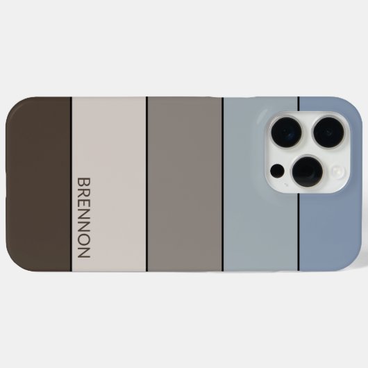 Aangepaste bruine Taupe Grey Stripes Art Case-Mate iPhone Case (Achterkant (horizontaal))