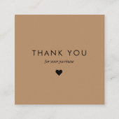 Aangepaste bruine typografie Business QR Code Dank Kortingskaartje (Voorkant)