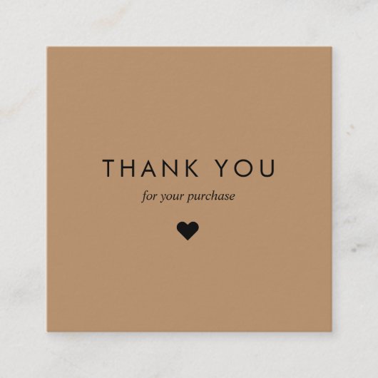 Aangepaste bruine typografie Business QR Code Dank Kortingskaartje (Voorkant)