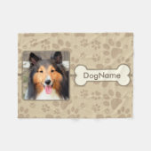 Aangepaste bruine verf afdrukken voor honden fleece deken (Voorkant (Horizontaal))