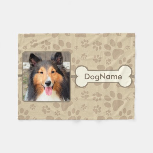 Aangepaste bruine verf afdrukken voor honden fleece deken (Voorkant (Horizontaal))