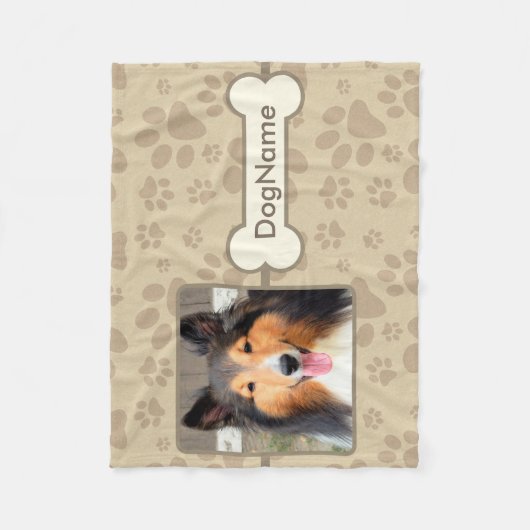 Aangepaste bruine verf afdrukken voor honden fleece deken (Voorkant)