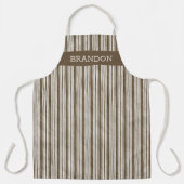 Aangepaste  bruine voorkant linen Stripes Schort (Voorkant)