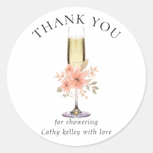 Aangepaste brunch en bubbels bruidsbruiloft bedank ronde sticker