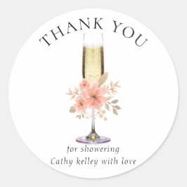 Aangepaste brunch en bubbels bruidsfeest bedankt ronde sticker