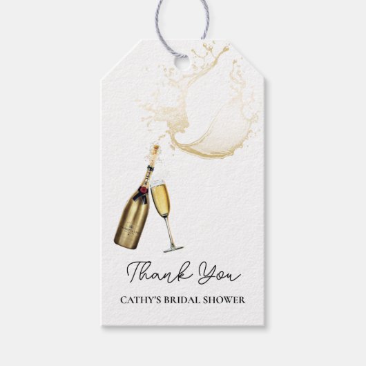 Aangepaste brunch en bubbels bruiloft favoriet cadeaulabel (Voorkant)