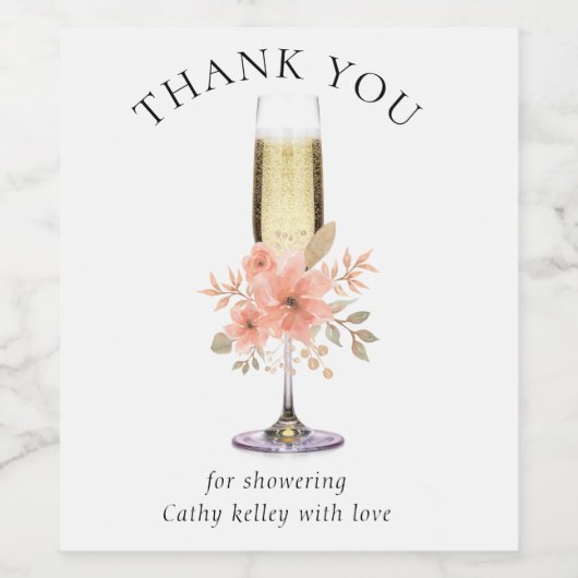 Aangepaste brunch en bubbels bruiloftssalon wijn etiket (Enkel label)