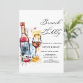 Aangepaste brunch en Bubbly Champagne Vrijgezellen Kaart (Staand voorkant)