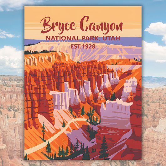Aangepaste  Bryce Canyon National Park zonsonderga Briefkaart