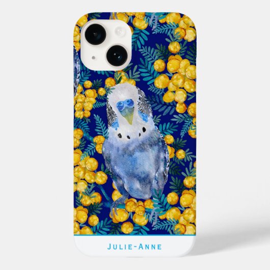 Aangepaste Budgie en Wattle Case-Mate iPhone Case (Achterkant)