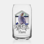 Aangepaste Budgie Gepersonaliseerde Pet Foto & Naa Blikvorm Glas (Voorkant)