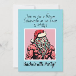 Aangepaste Buff Santa December Bachelorette Party Kaart