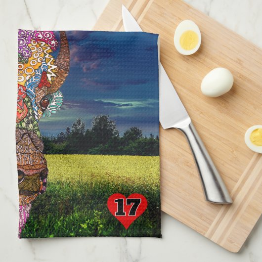 Aangepaste Buffalo Amerikaanse Bison Keuken Handdo Theedoek (Quarter Fold)