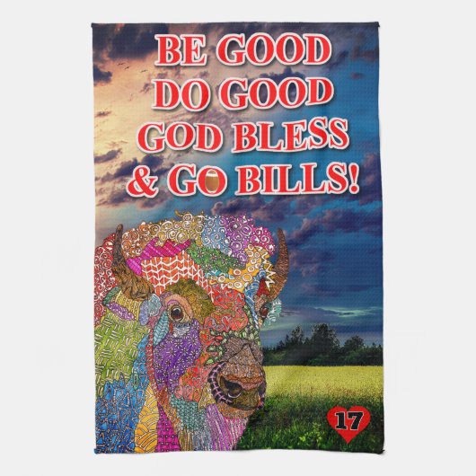 Aangepaste Buffalo Amerikaanse Bison Keuken Handdo Theedoek (Verticaal)