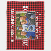 Aangepaste Buffalo Plaid Familie Christelijke Kers Fleece Deken (Voorkant)