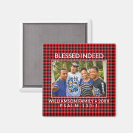 Aangepaste Buffalo Plaid Familie Christelijke Kers Magneet