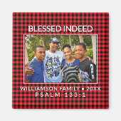 Aangepaste Buffalo Plaid Familie Christelijke Kers Magneet (Voorkant)