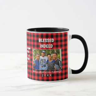 Aangepaste Buffalo Plaid Familie Christelijke Kers Mok