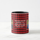 Aangepaste Buffalo Plaid Familie Christelijke Kers Mok (Midden)