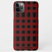 Aangepaste Buffalo Plaid Voeg naam toe BUDGET iPhone Hoesje (Achterkant)