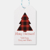 Aangepaste Buffel Plaid Kerstboom Labels Cadeaulabel (Voorkant)