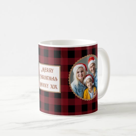 Aangepaste Buffel Plaid Koffiemok (Voorkant rechts)