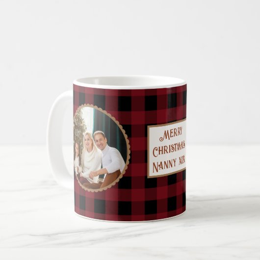 Aangepaste Buffel Plaid Koffiemok (Voorkant links)