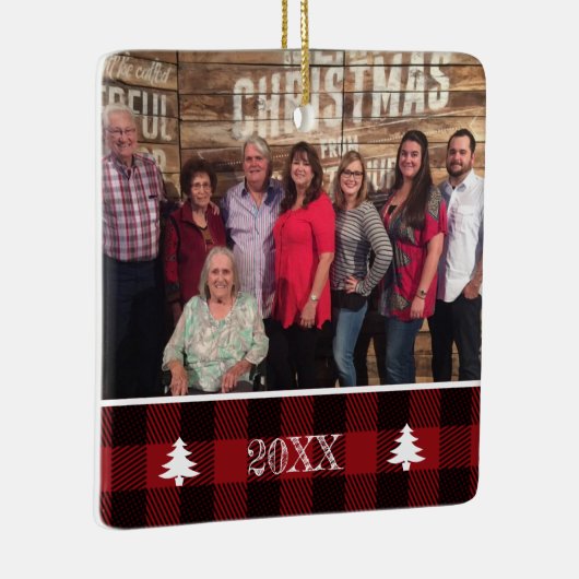 Aangepaste bufferfoto met 2 knoppen keramisch ornament (Rechts)