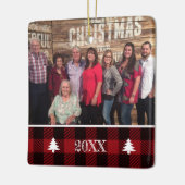 Aangepaste bufferfoto met 2 knoppen keramisch ornament (Links)