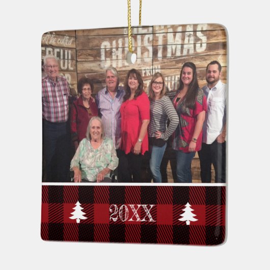 Aangepaste bufferfoto met 2 knoppen keramisch ornament (Links)