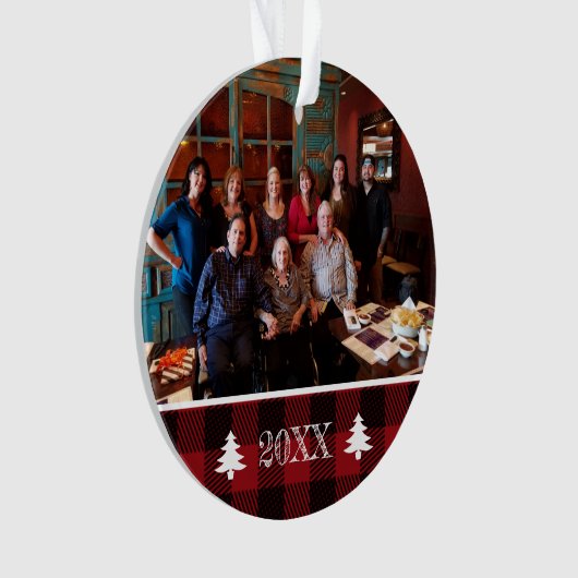 Aangepaste bufferfoto met 2 knoppen ornament (voorkant)