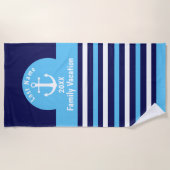 Aangepaste buikhanddoeken - Blauw nieslang anker Strandlaken (Voorkant)