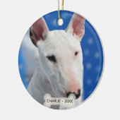 Aangepaste Bull Terrier hondenfoto Keramisch Ornament (Links)