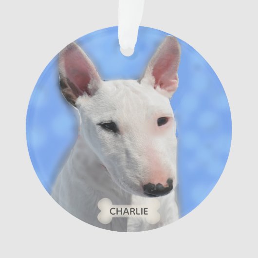 Aangepaste Bull Terrier hondenfoto Ornament (voorkant)