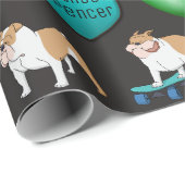 Aangepaste Bulldog Birthday Cadeaupapier (Rol Hoek)