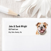 Aangepaste Bulldog Dog Adreslabel Etiket (Insitu)