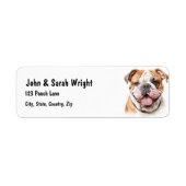 Aangepaste Bulldog Dog Adreslabel Etiket (Voorkant)