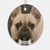 Aangepaste Bulldog-hond Foto Keramisch Ornament (Links)