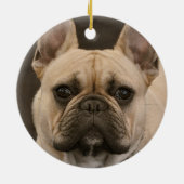 Aangepaste Bulldog-hond Foto Keramisch Ornament (Achterkant)