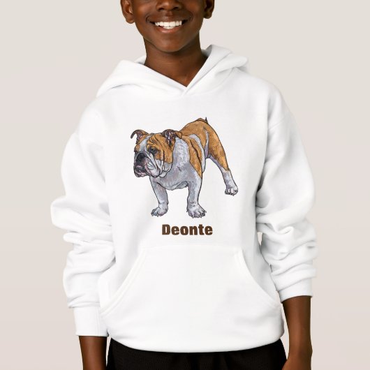 Aangepaste Bulldog Hoodie (Voorkant)