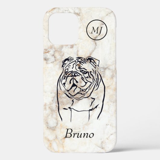 Aangepaste Bulldog Lover's Apple iPhone 12 Hoesje (Achterkant)